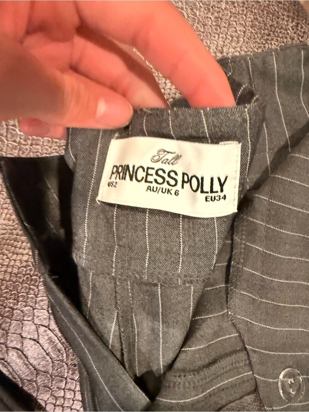 Princess Polly Gray Pinstripe Trousers - Picture 2 of 2